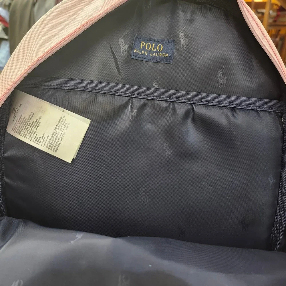Polo Ralph Lauren Colorblock Backpack Navy Pink Yellow Teal with Pouch Designer